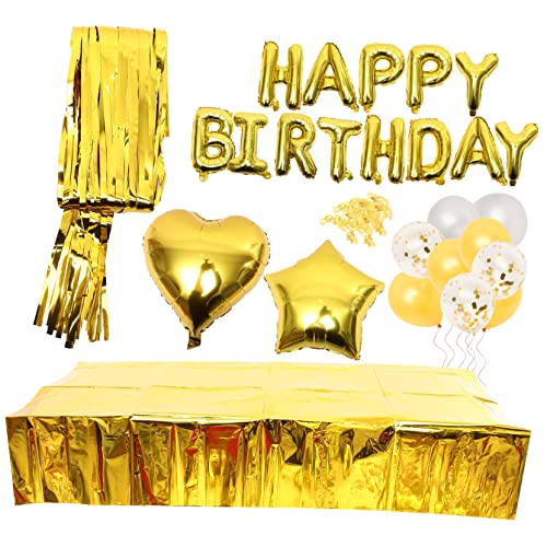 Totority 5 Sets balloon party decorations golden balloons baby balloons gold tablecloth birthday confetti balloons birthday latex balloons girl birthday party decorations birthday balloons