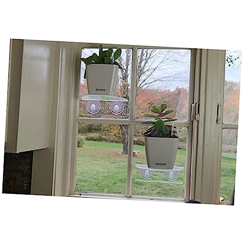 GANAZONO 3pcs window shelf for plants indoor wall mounted shelf indoor plant rack wall shelving wall organizer Shelf Suction Cup Holder Flower Holder Wall Mounted Pot Saver flower stand