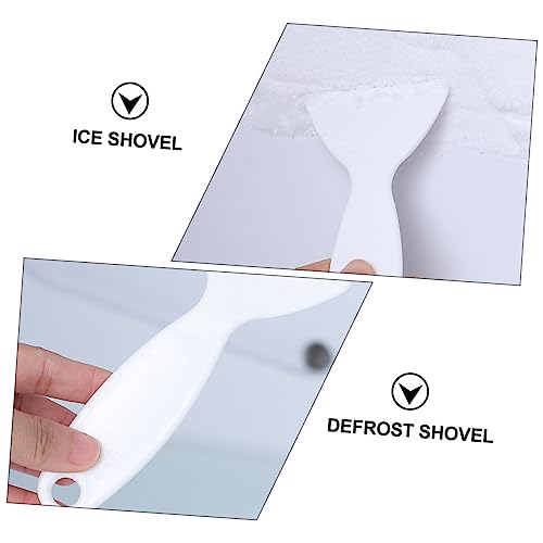 Vaguelly 40 Pcs Refrigerator Deicer Cleaning Tool Freezer Frost Shovel ice Breaker Shovel Plastic Scraper Tool Tools for deicing Tool Fridge ice Removal Shovel ice Removal Scoop White