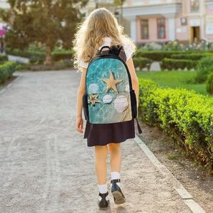 Starfish and Seashell on The Beach Laptop Backpack for Men Women Shoulder Bag Business Work Bag Travel Casual Daypacks