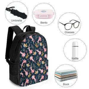 Cute Swimming Axolotl Vector Pattern Laptop Backpack for Men Women Shoulder Bag Business Work Bag Travel Casual Daypacks