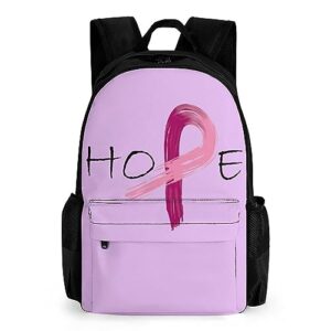 pink ribbon - breast cancer awareness laptop backpack for men women shoulder bag business work bag travel casual daypacks