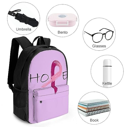 Pink Ribbon - Breast Cancer Awareness Laptop Backpack for Men Women Shoulder Bag Business Work Bag Travel Casual Daypacks