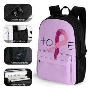 Pink Ribbon - Breast Cancer Awareness Laptop Backpack for Men Women Shoulder Bag Business Work Bag Travel Casual Daypacks