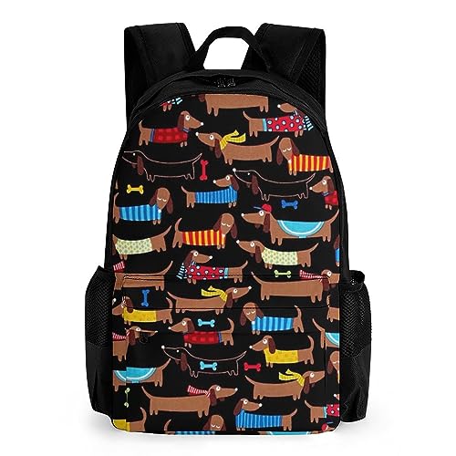 I Love My Dog Dachshunds Laptop Backpack for Men Women Shoulder Bag Business Work Bag Travel Casual Daypacks