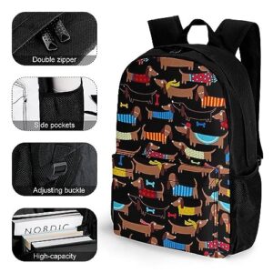 I Love My Dog Dachshunds Laptop Backpack for Men Women Shoulder Bag Business Work Bag Travel Casual Daypacks