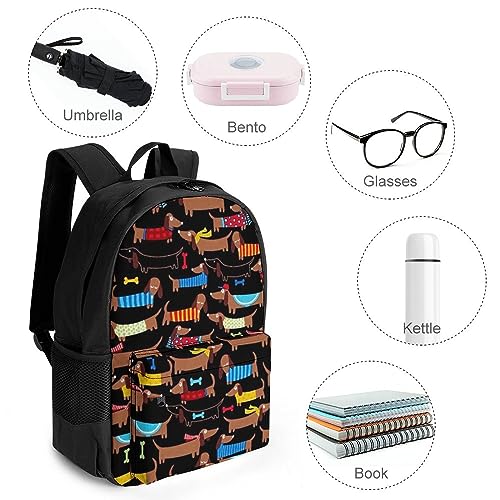 I Love My Dog Dachshunds Laptop Backpack for Men Women Shoulder Bag Business Work Bag Travel Casual Daypacks