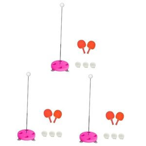 besportble 3 sets robot table tennis table tool elastic individual table tennis training tool suction cup toy for kids accessories equipment pingpong trainer sports kids playset set