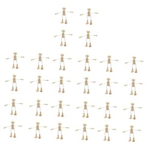 sewacc toddler toys 28 pcs diy educational action figure wooden peg doll cake topper unfinished wooden people dolls painted craft wooden shapable robot wood grain crafts shelf mannequin
