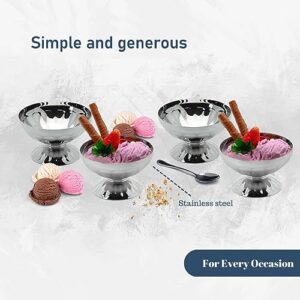 YYQTGG Trifle Tasting Bowls, Scratch Proof Elegant Surface Dessert Pudding Bowls Rust Resistant for Restaurant (150ml)