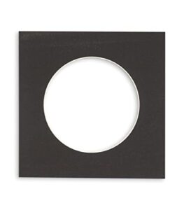 19x19 mat bevel cut for 15x15 photos - precut black circle shaped photo mat board opening - acid free matte to protect your pictures - bevel cut for family photos, pack of 1 matboard show kit with