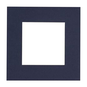 15x15 Mat Bevel Cut for 11x11 Photos - Precut Navy Blue Square Shaped Photo Mat Board Opening - Acid Free Matte to Protect Your Pictures - Bevel Cut for Family Photos, Pack of 1 Matboard Show Kit With