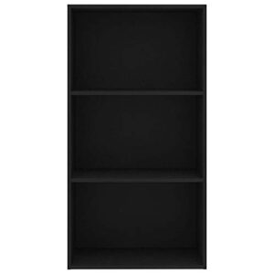GOLINPEILO 3-Tier Book Cabinet, Storage Organizer, Open Shelf Bookcase Bookshelf, Home Office Furniture Bookcase, Side Cabinet, Black 23.6"x11.8"x44.9" -AA