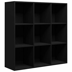 REWIS Book Cabinet Repisas para Cuarto Bookshelf for Bedroom Book Storage Cube Storage Shelf Book Shelf Organizer Black 38.6"x11.8"x38.6" Engineered Wood