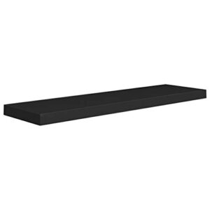 DYRJDJWIDHW Floating Wall Shelves 4 pcs Bookshelf for Bedroom,Shelves,Wood Bookcase,Suitable for Bedroom, Office, Living Room, Study,Black 35.4"x9.3"x1.5" MDF