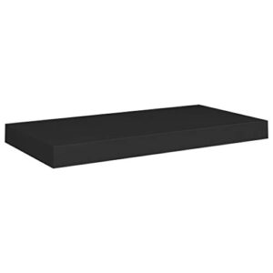 DYRJDJWIDHW Floating Wall Shelves 4 pcs Bookshelf for Bedroom,Shelves,Wood Bookcase,Suitable for Bedroom, Office, Living Room, Study,Black 19.7"x9.1"x1.5" MDF