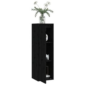 DYRJDJWIDHW Wall Cabinet Bookshelf for Bedroom,Shelves,Wood Bookcase,Suitable for Bedroom, Office, Living Room, Study,Black 11.8"x11.8"x39.4" Solid Pinewood