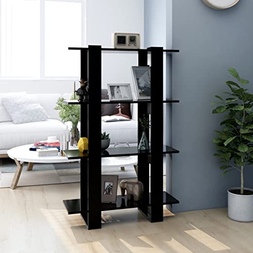 DYRJDJWIDHW Book Cabinet/Room Divider Bookshelf for Bedroom,Shelves,Wood Bookcase,Suitable for Bedroom, Office, Living Room, Study,Black 31.5"x11.8"x48.6"