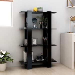 DYRJDJWIDHW Book Cabinet/Room Divider Bookshelf for Bedroom,Shelves,Wood Bookcase,Suitable for Bedroom, Office, Living Room, Study,Black 31.5"x11.8"x48.6"