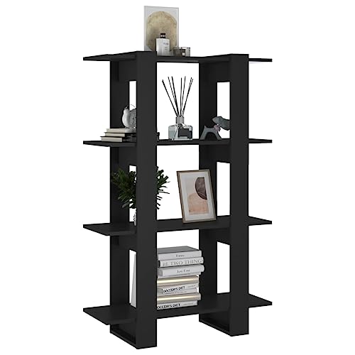 DYRJDJWIDHW Book Cabinet/Room Divider Bookshelf for Bedroom,Shelves,Wood Bookcase,Suitable for Bedroom, Office, Living Room, Study,Black 31.5"x11.8"x48.6"