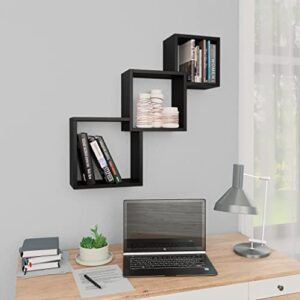 dyrjdjwidhw cube wall shelves bookshelf for bedroom,shelves,wood bookcase,suitable for bedroom, office, living room, study,black 26.8"x5.9"x26.8" engineered wood