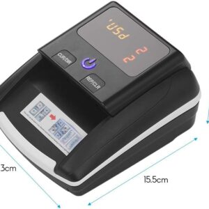 SPUZZO Banknote Bill Detector Denomination Value Counter Detection with Battery Counterfeit Fake Money Currency Cash Checker Tester Machine for USD Euro