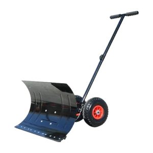 gralara wheeled snow pusher, snow plow outdoor snow pushing, multi angle rolling removal tool,winter snow pusher for park, pavement sidewalk, wheels 74x42cm