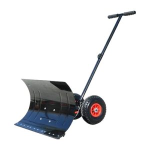 Gralara Wheeled Snow Pusher, Snow Plow Outdoor Snow Pushing, Multi Angle Rolling Removal Tool,Winter Snow Pusher for Park, Pavement Sidewalk, Wheels 74x42cm