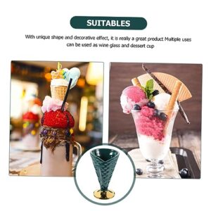 NOLITOY 1Pc tall ice cream cup pink suit mini waffle clear glass mugs ice cream cups ceramic trifle bowl goblet dessert cups ceramic Drinks Cup Coffee Cup Beverage Cup ceramics appetizer