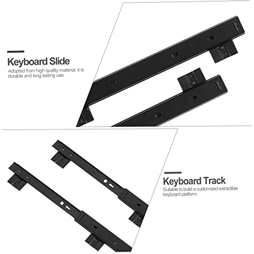 Ciieeo 2 Pairs Keyboard Rails Keyboard Stand for Desk Keyboard Bearing Rail Construction Bearing Slide Under Desk Tray Metal Keyboard Practical Keyboard Stand Set Furniture Steel Office