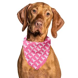 cutie ties breast cancer dog bandana –cooling material-premium quality bandanas for dogs-fancy bandanas-cute dog bandanas in two sizes (breast cancer, small (13.75" x 13.75" x 19"))