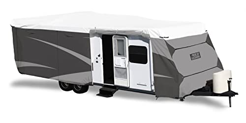 ADCO 36842 Designer Series Olefin HD Travel Trailer Cover 22' 1" - 24', Gray/White