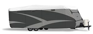 adco 36843 designer series olefin hd travel trailer cover 24' 1" - 26', gray/white