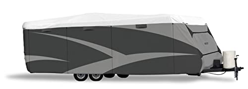 ADCO 36843 Designer Series Olefin HD Travel Trailer Cover 24' 1" - 26', Gray/White