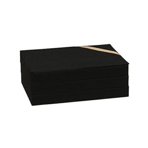 Household Essentials Black Jewelry Organizer Stacking Boxes with Removable Lid