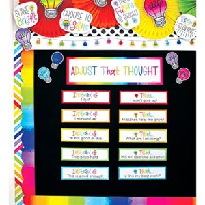 Schoolgirl Style Light Bulb Moments Classroom Decor Bundle, Classroom Calendar, Growth Mindset Bulletin Board Sets, Bulletin Board Border, Cutouts, Nameplates, Motivational Poster Pack (588 pc)