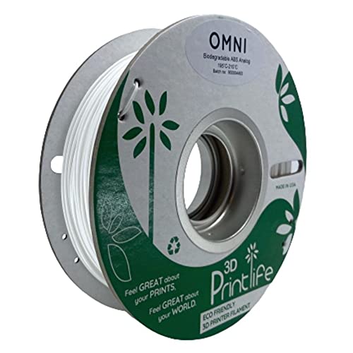 3D Printlife Omni: PLA Based ABS Analog, 1.75mm Algix 3D Printer Filament, Dimensional Accuracy < +/- 0.05mm 750g Spool White