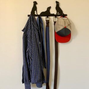 Evelots Puppy/Dog Wall Mount 5 Hook Hanger- Organizer-Hold 20 lbs-Towel/Coat/Purse/Keys/Necklace-Sturdy Iron-Rust Free Black Coating