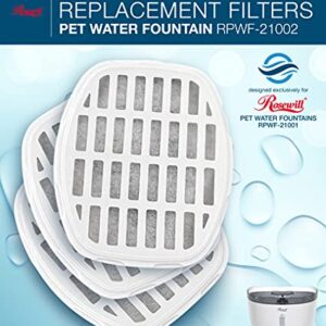 Rosewill Premium Carbon Filters for Automatic Pet Water Fountain, 3-Pack Replacement Filter, Removes Hair, Debris and Odor from Water, Improve Taste, Water Filtration for Healthy Pets - (RPWF-21002)