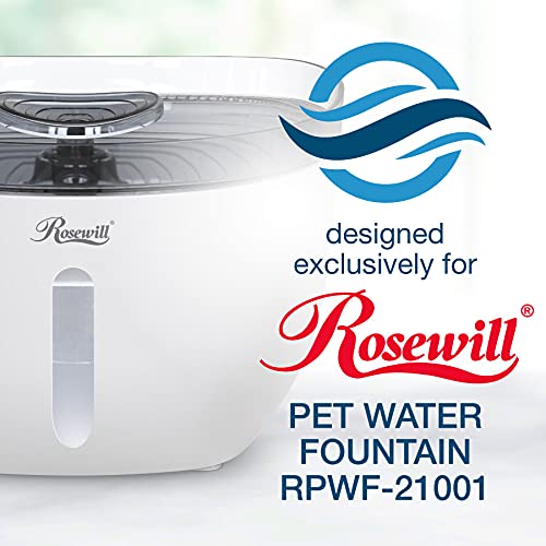 Rosewill Premium Carbon Filters for Automatic Pet Water Fountain, 3-Pack Replacement Filter, Removes Hair, Debris and Odor from Water, Improve Taste, Water Filtration for Healthy Pets - (RPWF-21002)