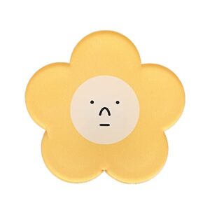 onlyou phone grip holder hand ring stand griptok korea iphone case smartphone flowers funny cute fall prevention (yellow)