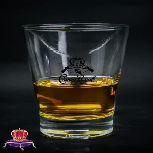 Whiskey Decanter Fathers Day Crown Royal Gifts for Men Set with 2 Drinking Glasses | Whiskey Decanter Set for Men and Women | Compatible