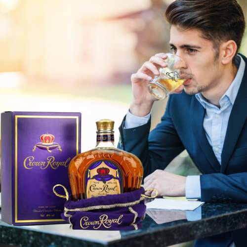 Whiskey Decanter Fathers Day Crown Royal Gifts for Men Set with 2 Drinking Glasses | Whiskey Decanter Set for Men and Women | Compatible