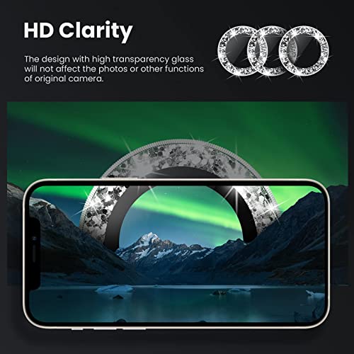 Tensea for iPhone 13 Pro - iPhone 13 Pro Max Camera Lens Protector, 9H Tempered Glass Camera Cover Screen Protector Metal Individual Ring for iPhone 13Pro 6.1 inch iPhone 13 ProMax 6.7 inch 2021