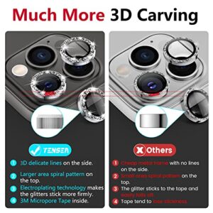 Tensea for iPhone 13 Pro - iPhone 13 Pro Max Camera Lens Protector, 9H Tempered Glass Camera Cover Screen Protector Metal Individual Ring for iPhone 13Pro 6.1 inch iPhone 13 ProMax 6.7 inch 2021