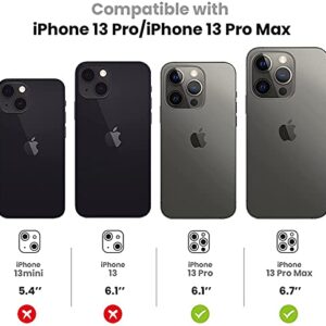 Tensea for iPhone 13 Pro - iPhone 13 Pro Max Camera Lens Protector, 9H Tempered Glass Camera Cover Screen Protector Metal Individual Ring for iPhone 13Pro 6.1 inch iPhone 13 ProMax 6.7 inch 2021