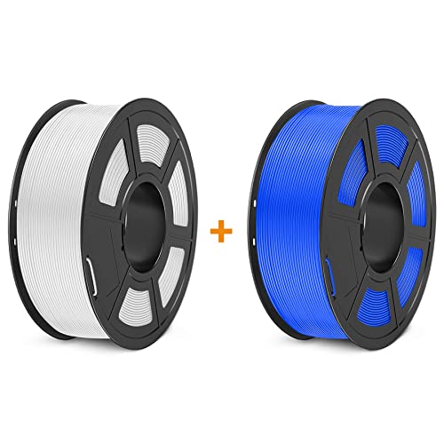 PLA+ 3D Printer Filament 1.75mm, SUNLU PLA Filament PRO, Dimensional Accuracy +/- 0.02 mm, 1 kg Spool, 1.75 PLA Plus, White+Blue