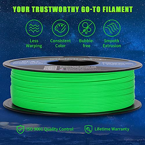 PLA+ 3D Printer Filament 1.75mm, SUNLU PLA Filament PRO, Dimensional Accuracy +/- 0.02 mm, 1 kg Spool, 1.75 PLA Plus, White+Green