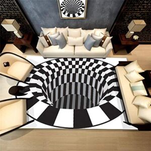 3d vortex optical illusion rug, realistic door mat geometric spiral grid print spatial round non slip floor mat carpet anti-fatigue area rugs for living room, entrance, lounge - 40 * 60cm 1