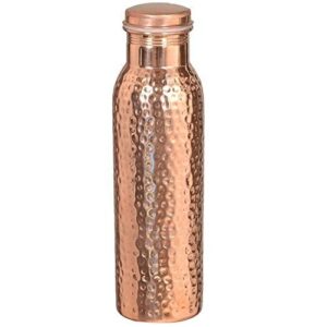 OSNICA 600 ML Copper Water Bottle Ayurvedic Water Copper Bottle - Leak-Proof Water Bottle Seal Cap, Joint Free Copper Bottle for Health Benefits18 Oz (Hammered)